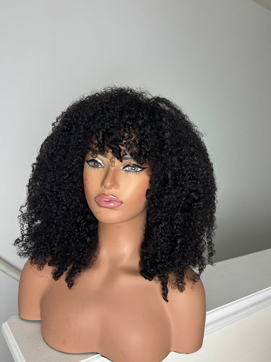 Afro Kinky curly bang wig