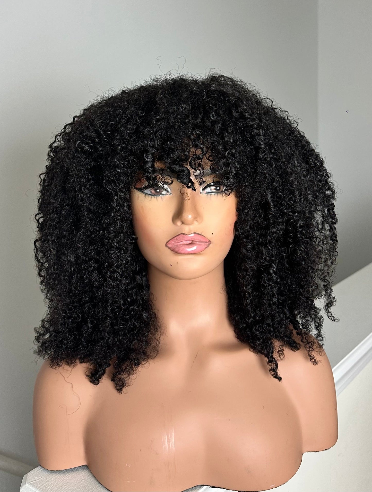 Afro Kinky curly bang wig