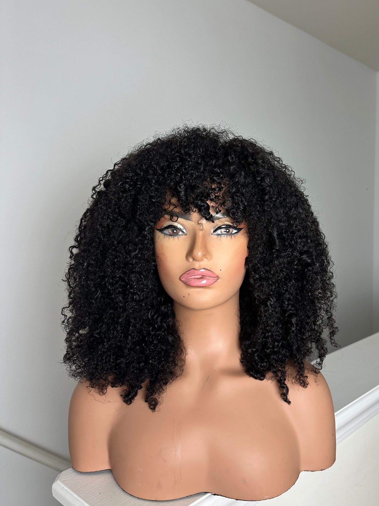 Afro Kinky curly bang wig